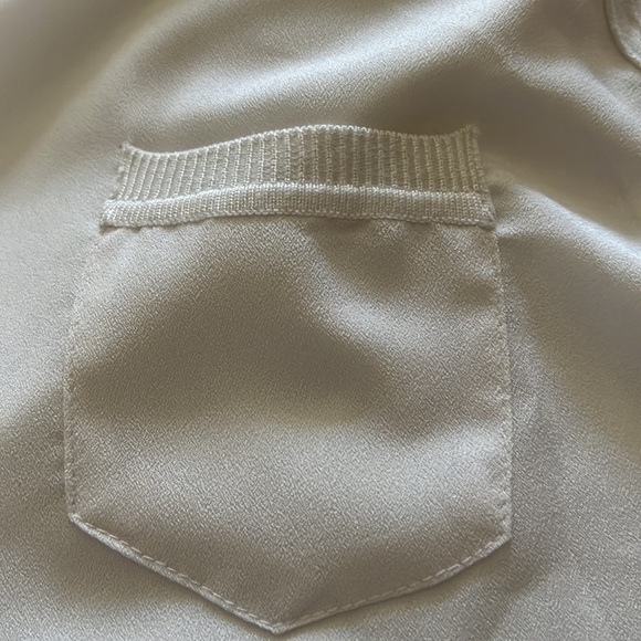 Neiman Marcus mixed media ivory sweater top 3/4 sleeves Sz S - Picture 6 of 6